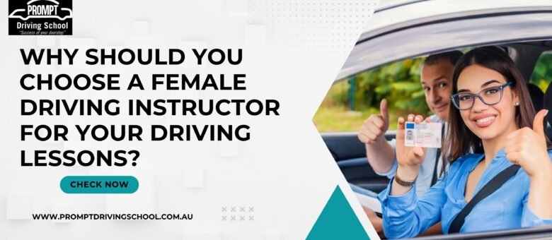 female driving instructor